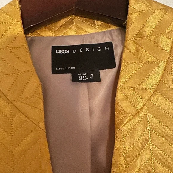 Asos Design Men’s Gold Blazer size 44 - Picture 2 of 3